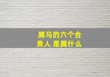 属马的六个合贵人 是属什么